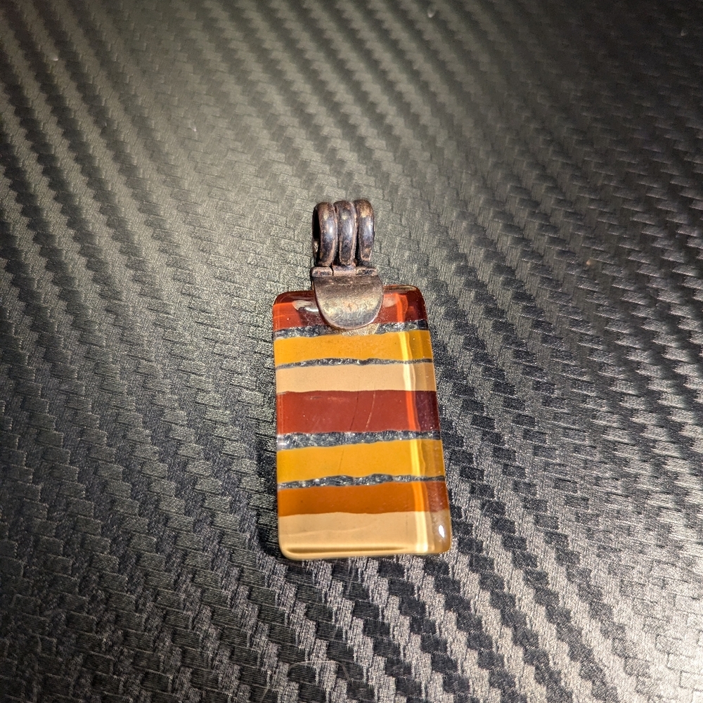 Silver and Glass Artisanal Pendant
